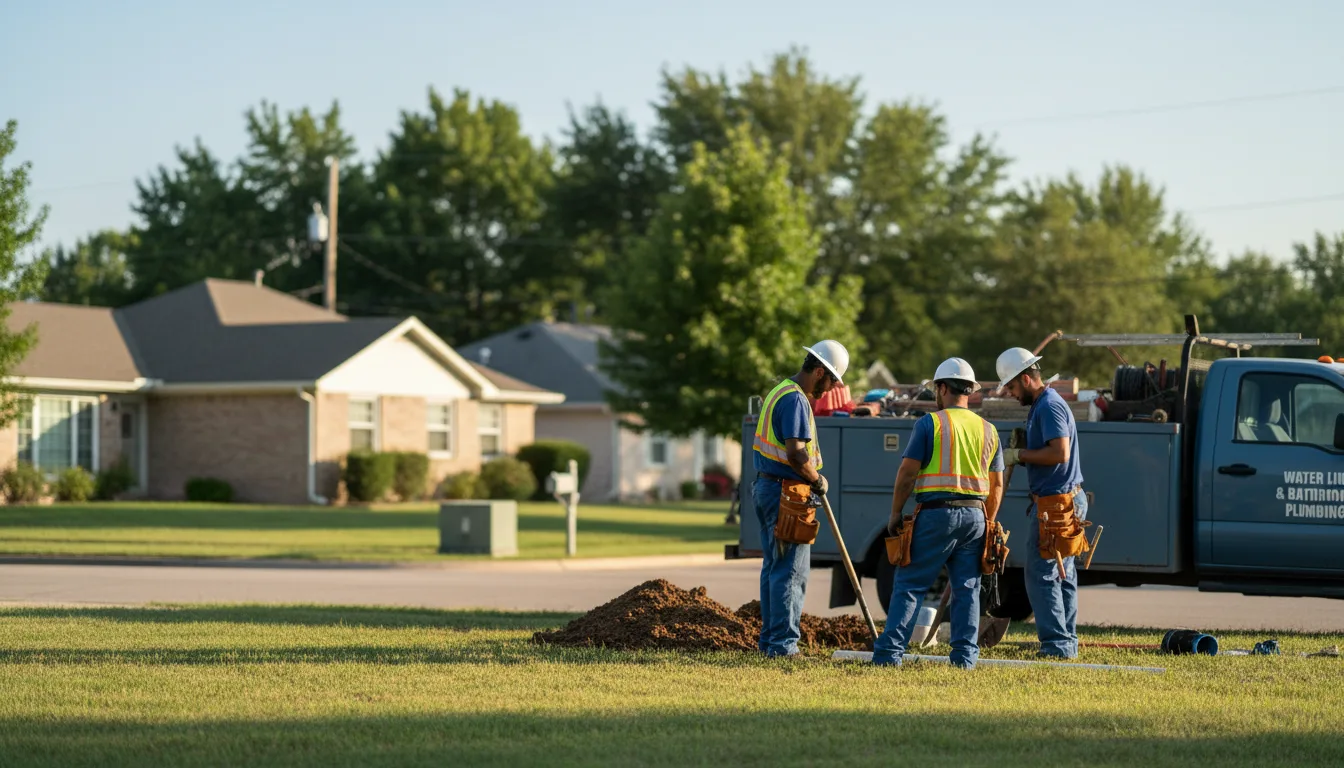 Residential water line and bathroom plumbing service in Saint Paris, OH